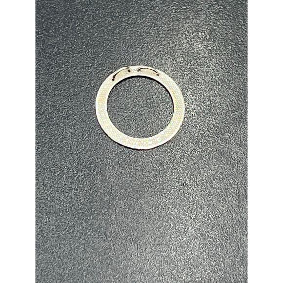 JCM 10k White Gold Round Open Circle Diamond Cut Pendant Stamped - Picture 9 of 11